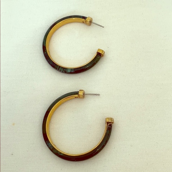 Michael Kors, gold tone and green jade hoops - Picture 2 of 3